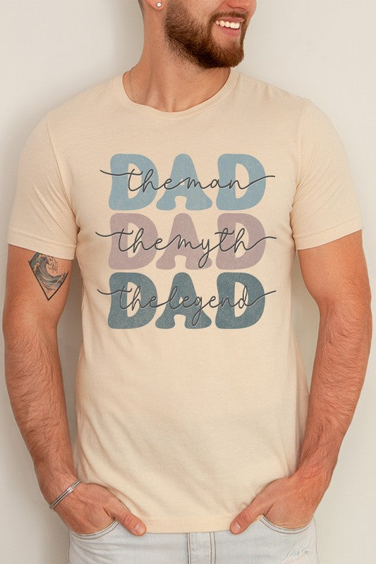 Dad The Myth The Legend Soft Colored Stack Tee - Great Holiday Gift