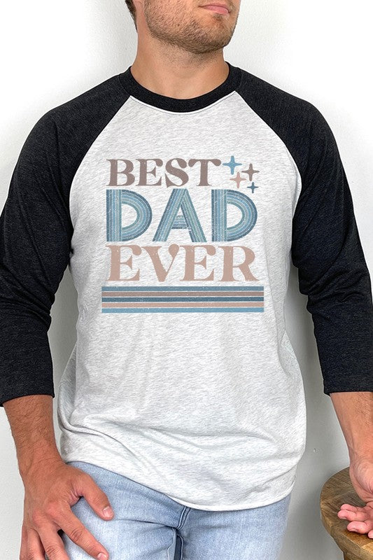 Best Dad Ever Block Raglan T-Shirts -Great Christmas Gift