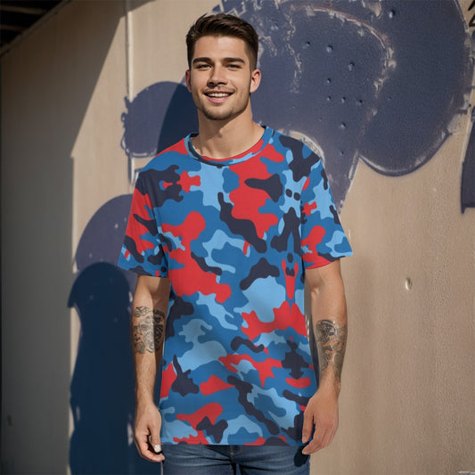 Blue & Red Camo T-Shirt