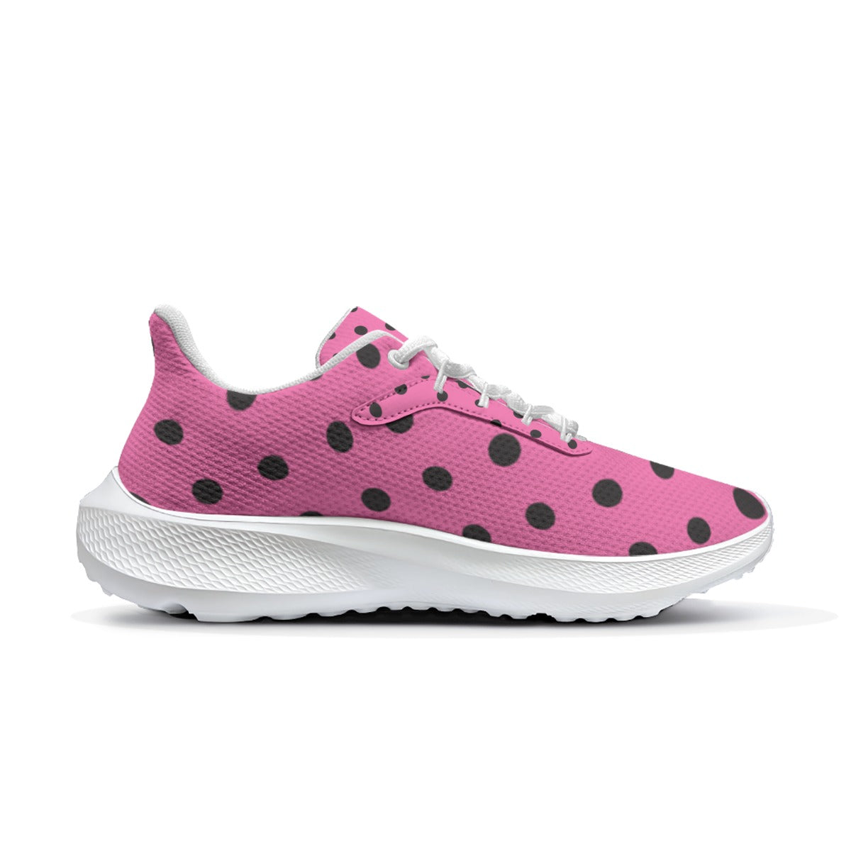 Women's Pink & Black Lady Bug Polka Dot Road Running Shoes  - Women's Casual Comfortable Athletic Sh