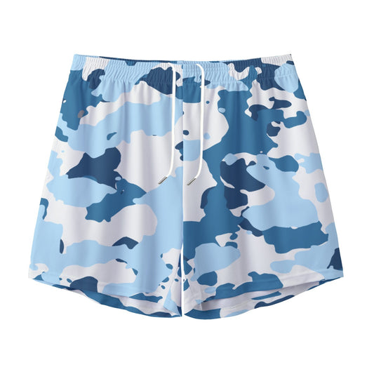 Blue Camo Men's Sports Pocket Shorts