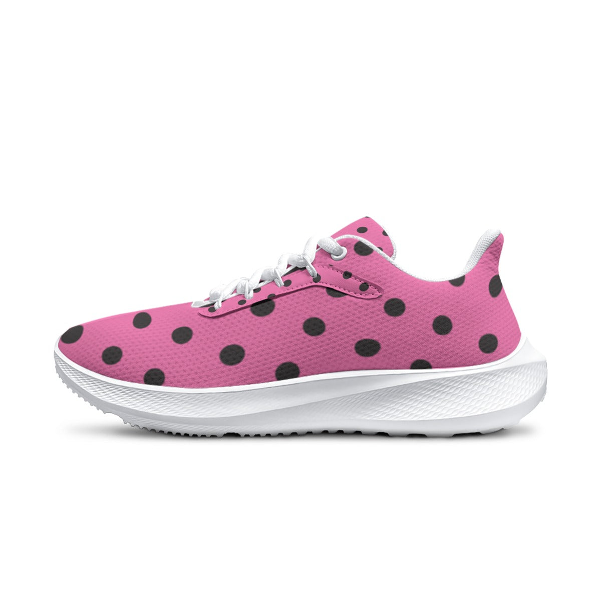 Women's Pink & Black Lady Bug Polka Dot Road Running Shoes  - Women's Casual Comfortable Athletic Sh