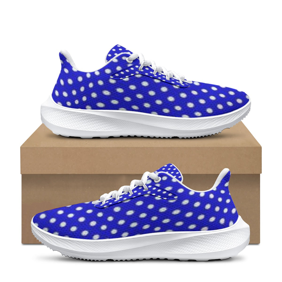 Women's Blue Polka Dot Road Running Shoes  - Women's Casual Comfortable Athletic Shoes