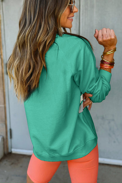 Apricot Rainbow Colorblock Pullover Sweatshirt